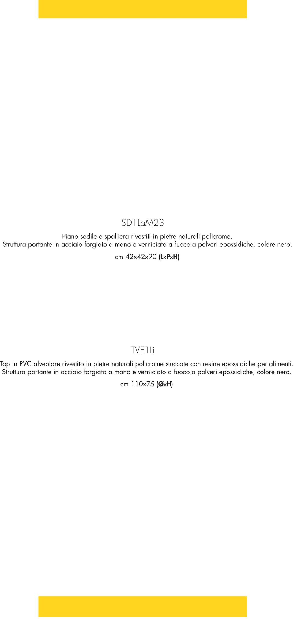 cm 42x42x90 (LxPxH) TVE1Li Top in PVC alveolare