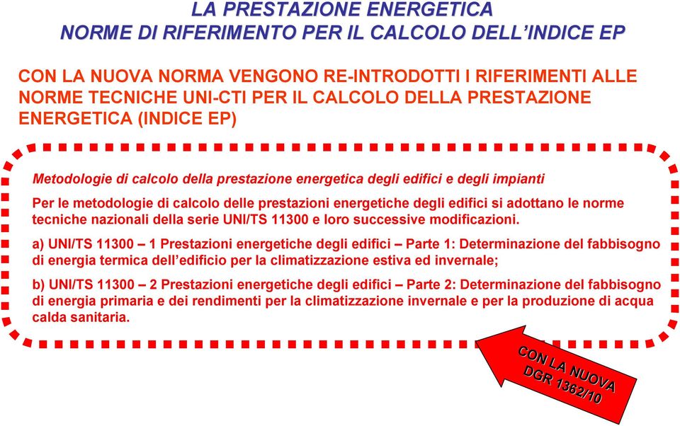 norme tecniche nazionali della serie UNI/TS 11300 e loro successive modificazioni.