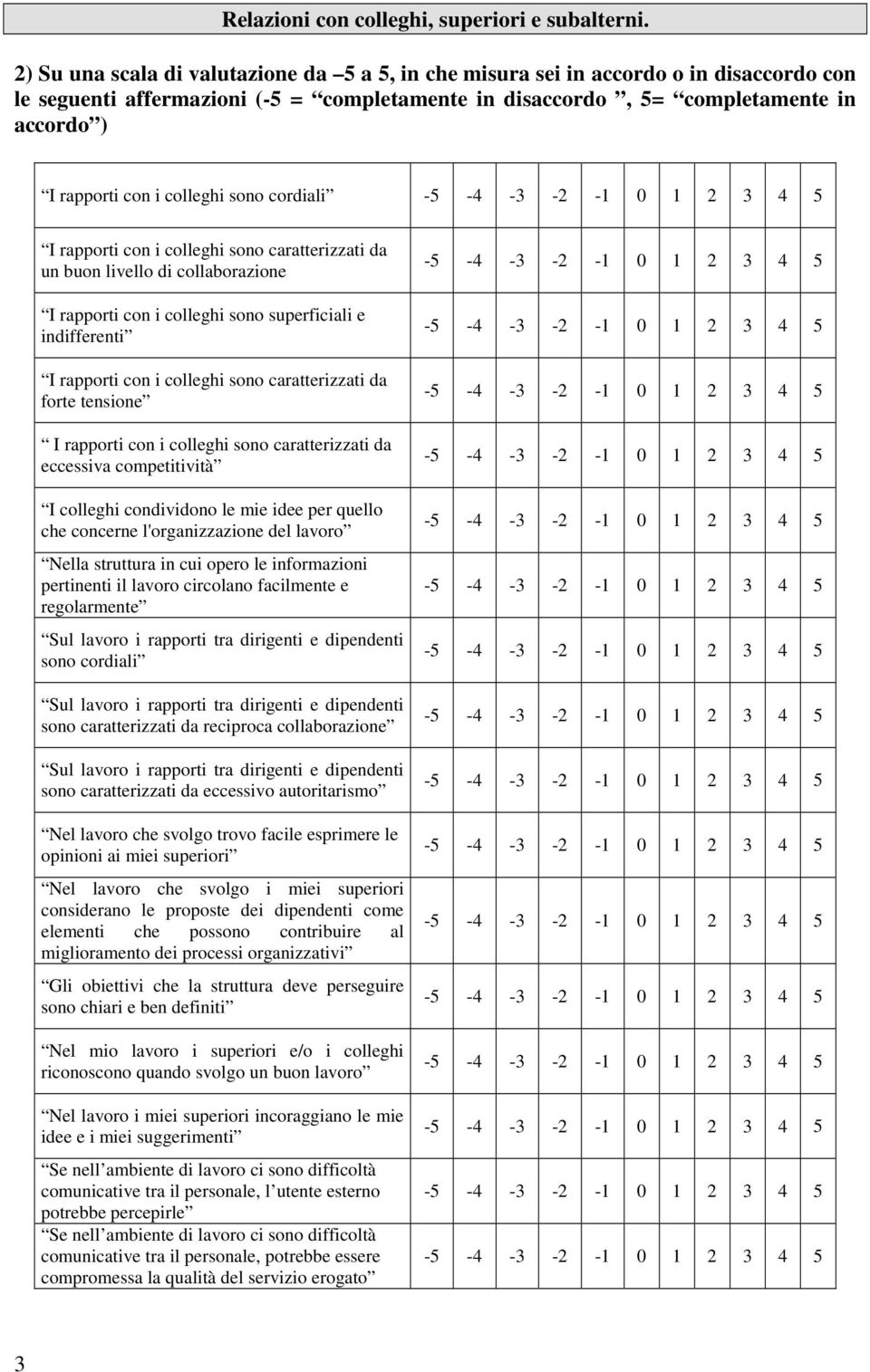 colleghi sono cordiali I rapporti con i colleghi sono caratterizzati da un buon livello di collaborazione I rapporti con i colleghi sono superficiali e indifferenti I rapporti con i colleghi sono
