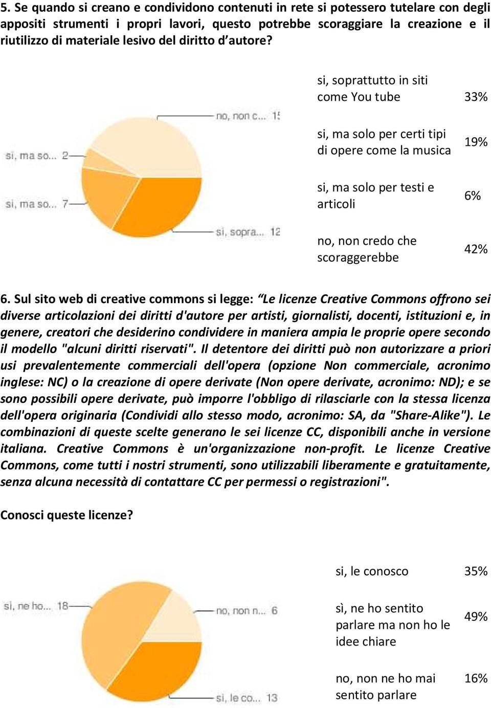 Sul sito web di creative commons si legge: Le licenze Creative Commons offrono sei diverse articolazioni dei diritti d'autore per artisti, giornalisti, docenti, istituzioni e, in genere, creatori che