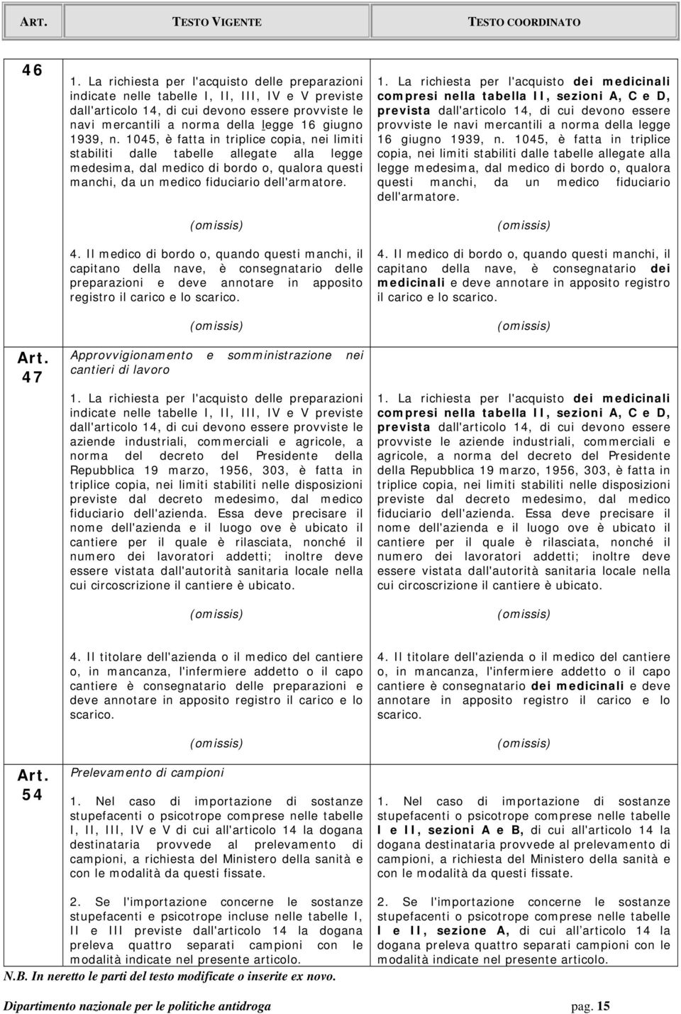 1939, n. 1045, è fatta in triplice copia, nei limiti stabiliti dalle tabelle allegate alla legge medesima, dal medico di bordo o, qualora questi manchi, da un medico fiduciario dell'armatore. 4.