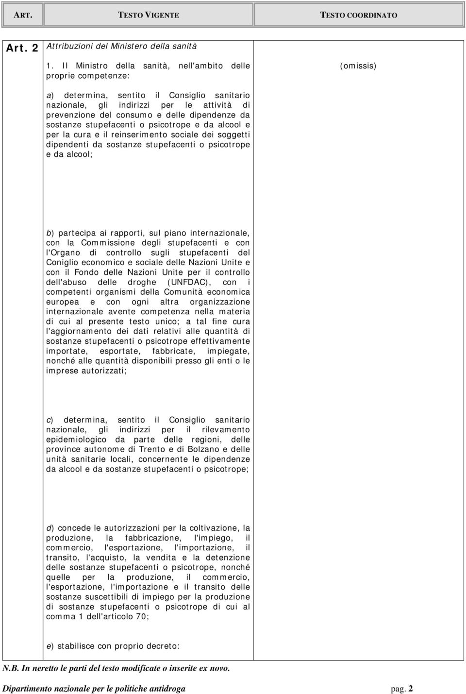 sostanze stupefacenti o psicotrope e da alcool e per la cura e il reinserimento sociale dei soggetti dipendenti da sostanze stupefacenti o psicotrope e da alcool; b) partecipa ai rapporti, sul piano