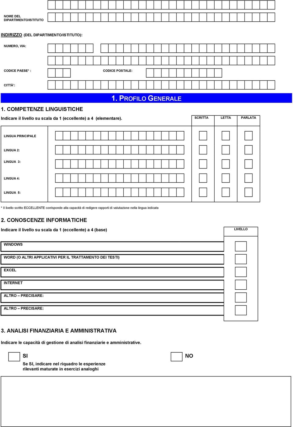 SCIA LA PALAA LIGUA PICIPAL LIGUA 2: LIGUA 3: LIGUA 4: LIGUA 5: * Il livello scritto CCLL corrisponde alla capacità di redigere rapporti di valutazione nella lingua