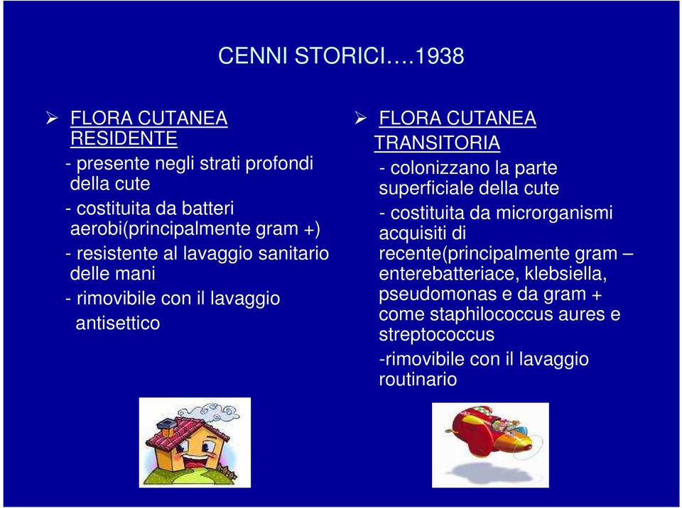 - resistente al lavaggio sanitario delle mani - rimovibile con il lavaggio antisettico FLORA CUTANEA TRANSITORIA - colonizzano