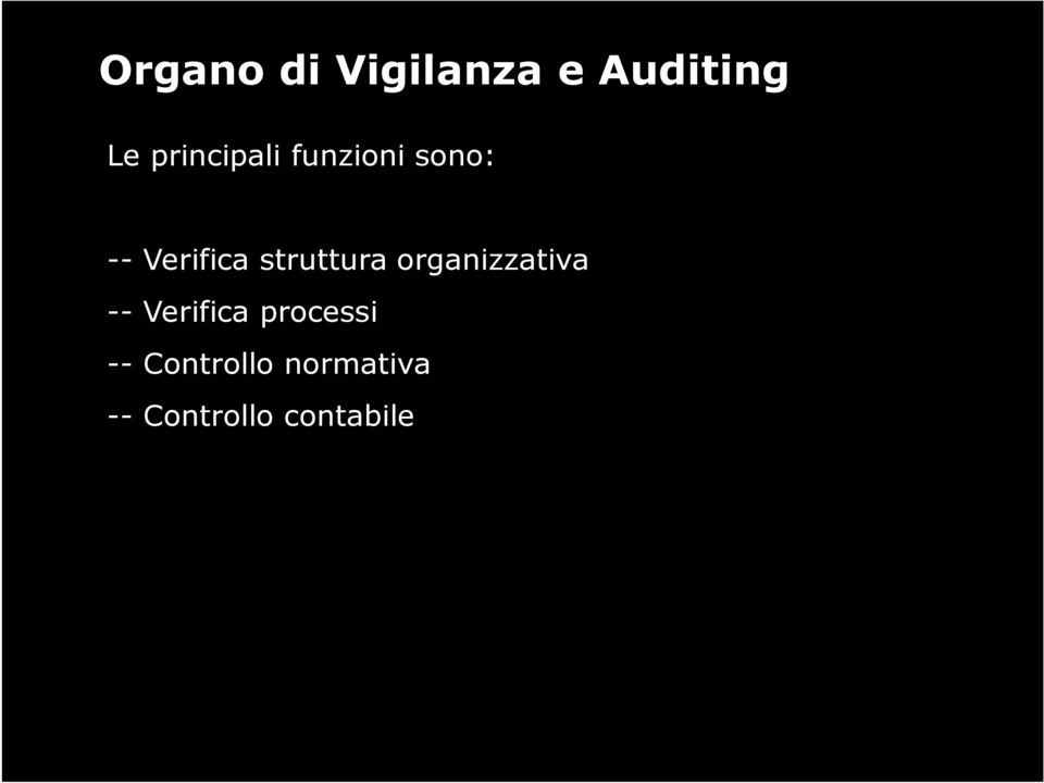 struttura organizzativa -- Verifica