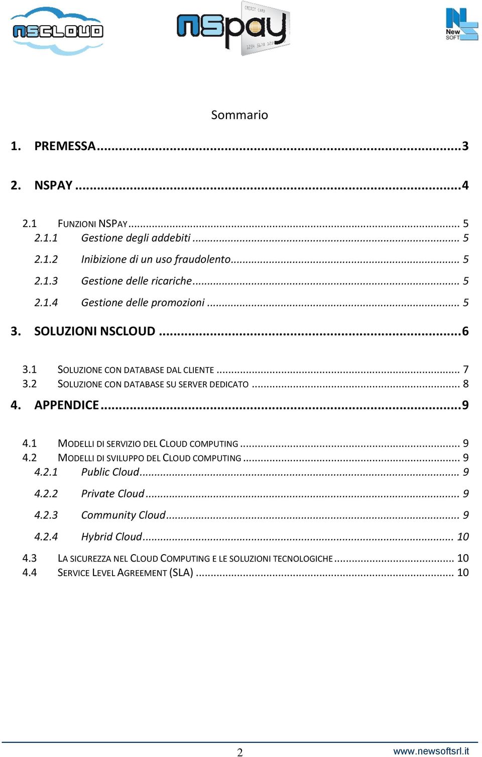 APPENDICE...9 4.1 MODELLI DI SERVIZIO DEL CLOUD COMPUTING... 9 4.2 MODELLI DI SVILUPPO DEL CLOUD COMPUTING... 9 4.2.1 Public Cloud... 9 4.2.2 Private Cloud... 9 4.2.3 Community Cloud.