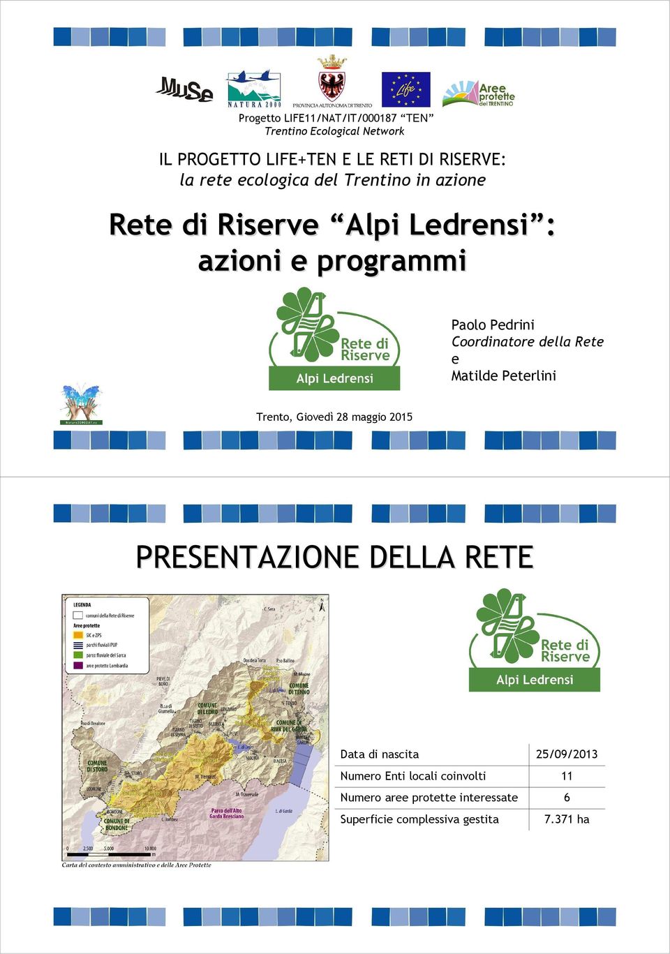 Coordinatore della Rete e Matilde Peterlini Trento, Giovedì 28 maggio 2015 PRESENTAZIONE DELLA RETE Data di