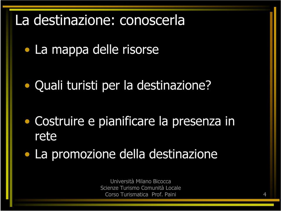 Costruire e pianificare la presenza in rete La