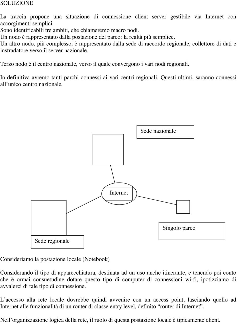 Un altro nodo, più complesso, è rappresentato dalla sede di raccordo regionale, collettore di dati e instradatore verso il server nazionale.