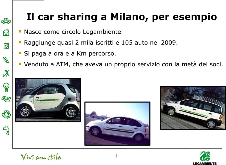 05 auto nel 2009. Si paga a ora e a Km percorso.