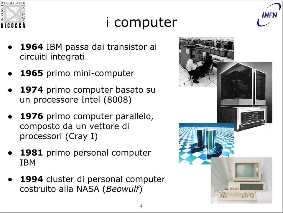 primo computer parallelo, composto da un vettore di processori (Cray I) 1981