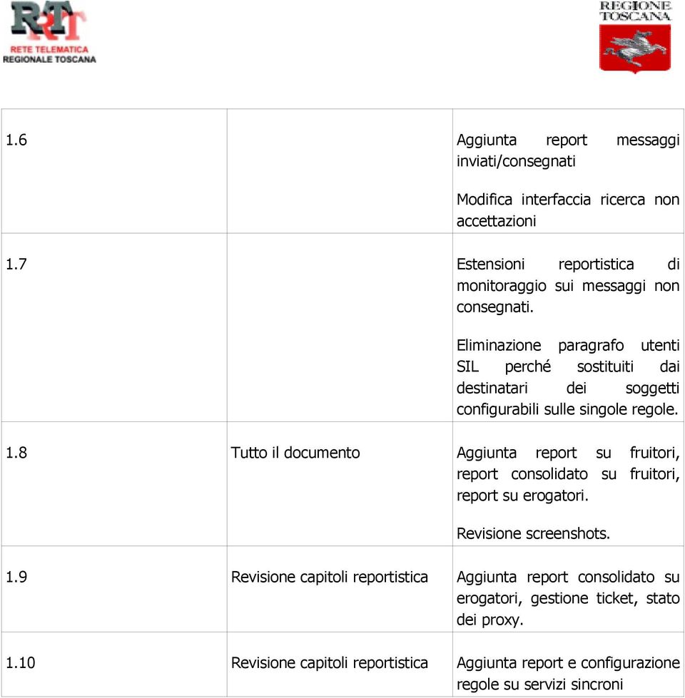 Eliminazione paragrafo utenti SIL perché sostituiti dai destinatari dei soggetti configurabili sulle singole regole. 1.