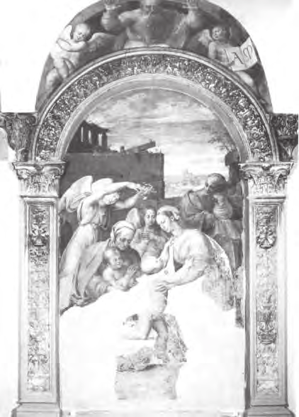 Fig. 5. Raffaellino del Colle, Sacra Famiglia, Urbania, Oratorio del Corpus Domini, affresco 1535 ca. (P.