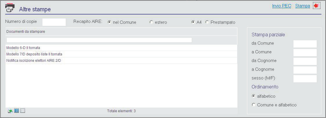 Procedura Halley Elettorale Dalle funzioni Verbali ed elenchi e Altre stampe è possibile produrre, oltre alle stampe di controllo, tutti gli output previsti dalla normativa, come: 1) il verbale e i