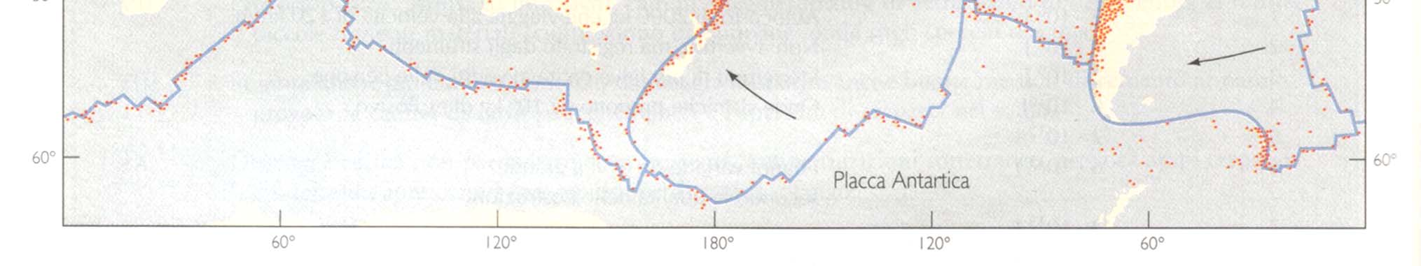 GEODINAMICA TETTONICA GLOBALE Epicentri di terremoti 0-700 km di profondità in un intervallo di 6 anni La