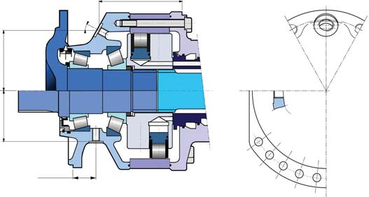 Motori idraulici modulari MW50 OCLAIN HYDRAULICS B - Drenaggio sul supporto F a C D B Motore albero Motore ruota M22 x 1.