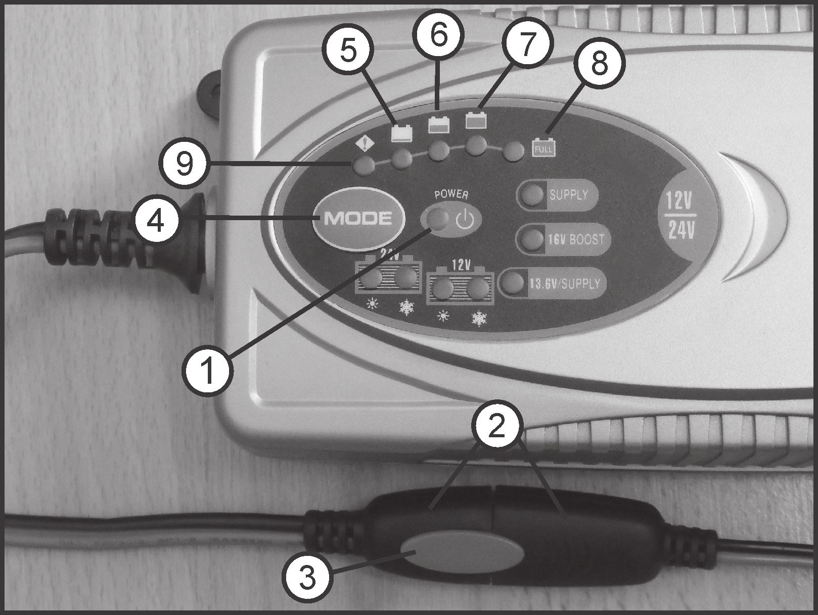 7. Collegamento, messa in servizio, ricarica Per la ricarica di batterie ricaricabili nei programmi di ricarica Mode 1 bis 5, la batteria può restare collegata all impianto elettrico del veicolo.