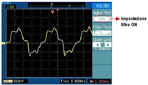 4. Filtro digitale Per visualizzare il menu relativo al filtro digitale, premere [CH1] Digital Filter.