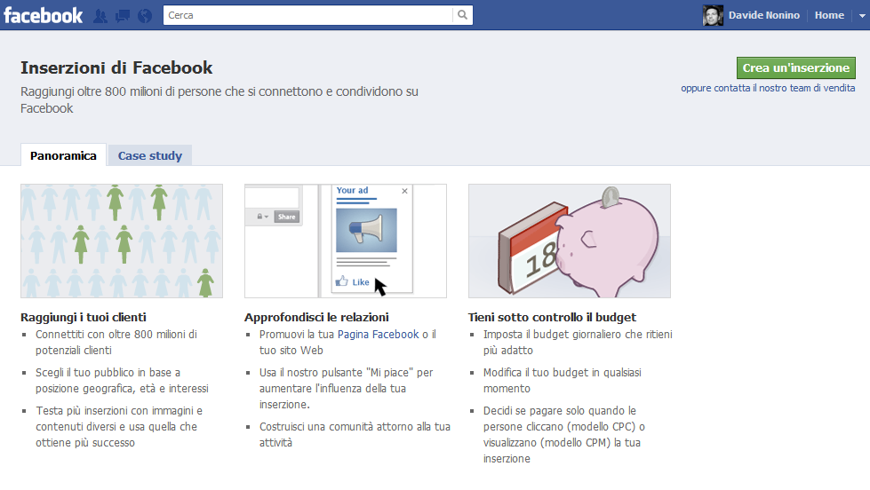 Fare pubblicità su Facebook Si