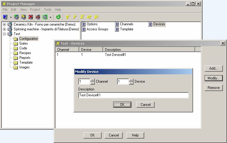 4. Dichiarazione dei dispositivi Fra gli elementi della cartella Configurazione/Configuration selezionare Dispositivi/Devices.