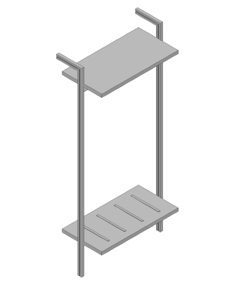 Mobile contenitore ad un anta cm. 52x50x75 H Metri cubi: 0,09 Kg 19 PF03 Posa valigia con barre antiscivolo e due cassetti cm.