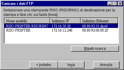 Stampa FTP Apprendimento delle caratteristiche del RISO-ADMIN E possibile stampare file documento in formato RISORINC, cioè quelli creati con il driver stampante RISORINC, con una stampante RISO in