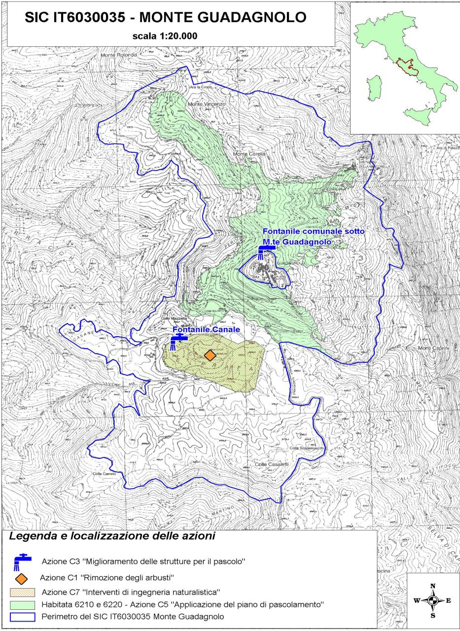 Figura 2: Mappa del SIC IT6030035 Monte Guadagnolo.