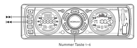RADIO SCELTA DELLA FREQUENZA: Premere il tasto BND per scegliere una frequenza delle tre disponibili: FM1- FM2- FM3.