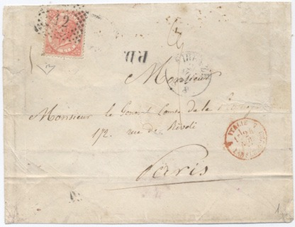 Francia 6 Marzo 1873: Lettera tra i 70 e gli 80 gr.