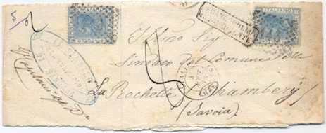 Francia TASSAZIONE DELLE LETTERE La Convenzione del 1861 prevedeva che le lettere insufficientemente affrancate venissero tassate per un importo pari al doppio dell affrancatura mancante.