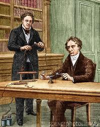 1820 Ampère e Arago scoprono che linee di forza del campo magnetico di un filo elettrico possono essere evidenziate con la disposizione della limatura di