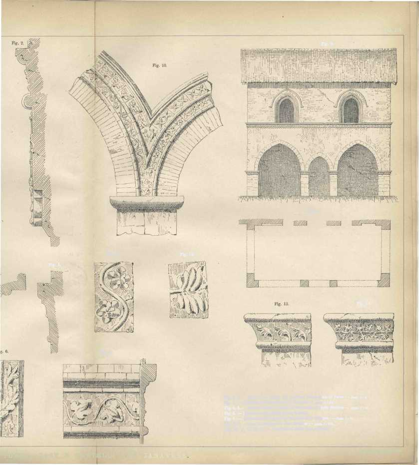 TAV. III. Fig. 8. Fig. 9. Fig. 11. Fig. 12. Fig. 5, Fig. 14. Fig. 7. Fig. 1,2. Fregio nel fianco del Palazzo Municipale di Ivrea Scala 1 : 5. Fig. 3. Finestra nel Castello di S. Giorgio Scala 1 : 20.