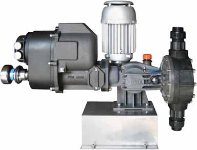 POMPE DOSATRICI A MEMBRANA MECCANICA MC CONTROL SYSTEMS Manual: With 0-10 scale micrometer knob. Electric: Via OBL designed Z type electrical actuator.