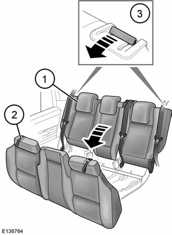 Sedili posteriori Sedili po steriori RIPIEGAMENTO DEI SEDILI POSTERIORI Assicurarsi sempre che gli oggetti trasportati a bordo del veicolo siano saldamente fissati.