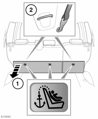 Sicurezza degli occupanti PUNTI DI ANCORAGGIO (solo Australia) Il veicolo è dotato di punti di ancoraggio sul retro dei telai dei sedili della seconda fila.