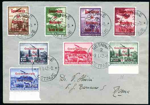 802 802 1942 - Croce Rossa, serie completa con soprastampa rossa. A.D., E.D.. Cert. Ray (36/39). Foto.................... 7.500 1.750 803 1942 - Fresca serie completa con soprastampa in rosso.