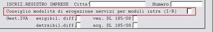 Il menu Moduli Intra (C 8-2) è stato modificato come segue: Gestione Mod. Intra 1 / 2 Gestione Frontespizio (C 8-2-1) Gestione Mod. Intra 1 / 2 bis Gestione mod.intra sez.