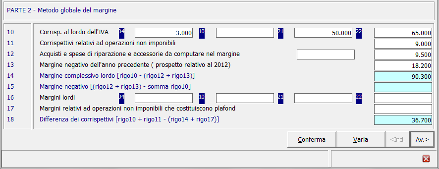 6.6 Prospetto Regime speciale beni usati Il Prospetto Regime speciale beni usati consente di gestire o trovare automaticamente compilati i prospetti relativi ai tre diversi regimi del margine: