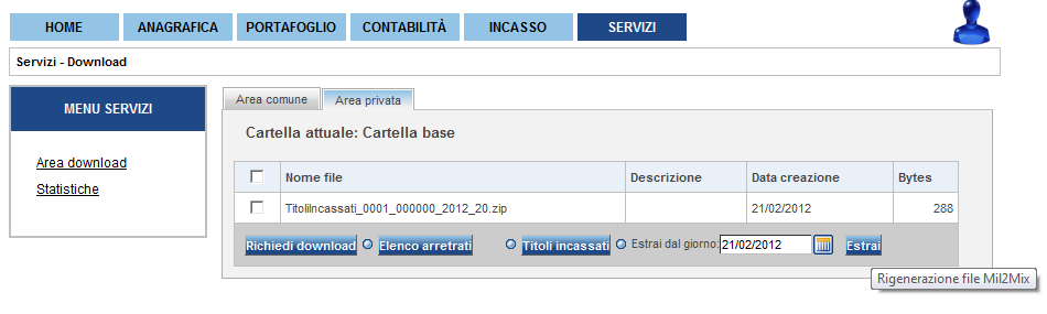 Figura 56 7.2 FILE MIL2MIX Il file Mil2Mix contiene i dati da caricare sul proprio sistema di Agenzia (Omnia o altri sistemi).