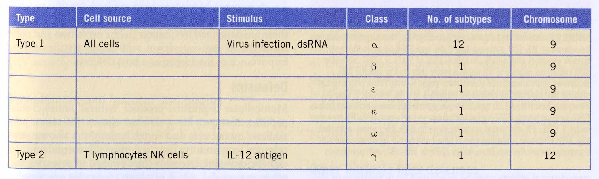 Ci sono due tipi di IFN, fra loro non correlati, con funzioni diverse: il tipo 1, stimolato dall infezione virale, viene prodotto da molti tipi cellulari all inizio dell infezione, è può essere