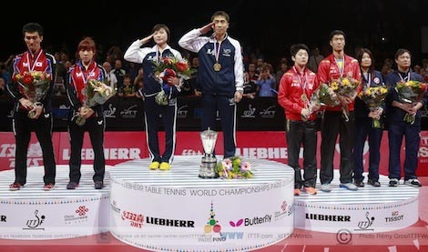 Attività Internazionale L esultanza dei vincitori del doppio femminile, del doppio maschile e, il podio del doppio misto Gli altri tre titoli sono stati vinti dalla Cina.