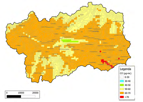 Inquinamento Esposizione della popolazione alle concentrazioni di benzene in atmosfera Concentrazioni medie annuali di C6H6 (FARM 2009) Esposizione della popolazione alle concentrazioni di ammoniaca