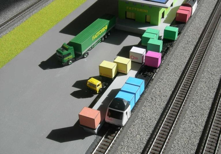 Treni merci pendolari RailValey con trasbordo orizzontale Chiasso, nodo
