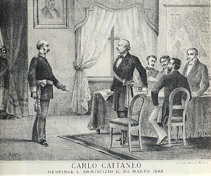 20 marzo 1848 Carlo Cattaneo respinge l armistizio durante le cinque giornate di Milano Fu uno dei fondatori e il primo Rettore del Liceo di Lugano, che volle fortemente per creare un'istruzione