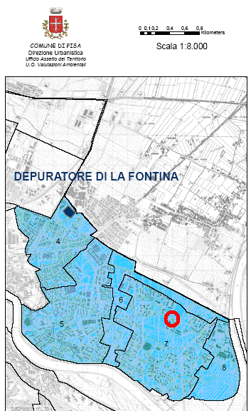 Pericolosità idraulica, acque superficiali e depurazione L area ricade in classe di pericolosità idraulica PI 1 secondo il vigente Piano di Bacino del fiume Arno Piano Stralcio Assetto Idrogeologico