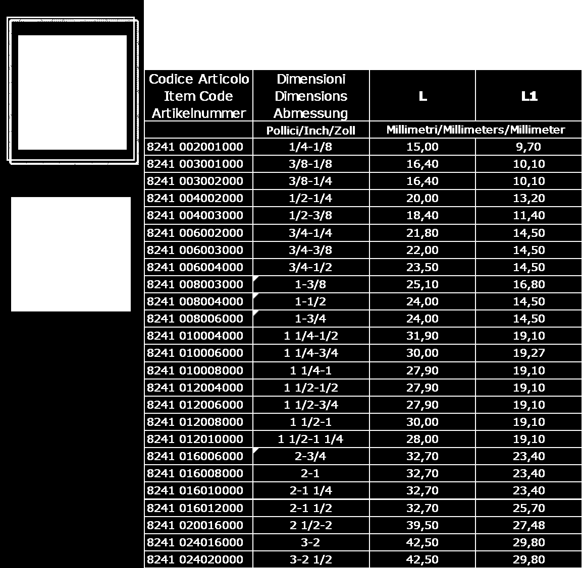 8241 Riduzione esagonale M/F*