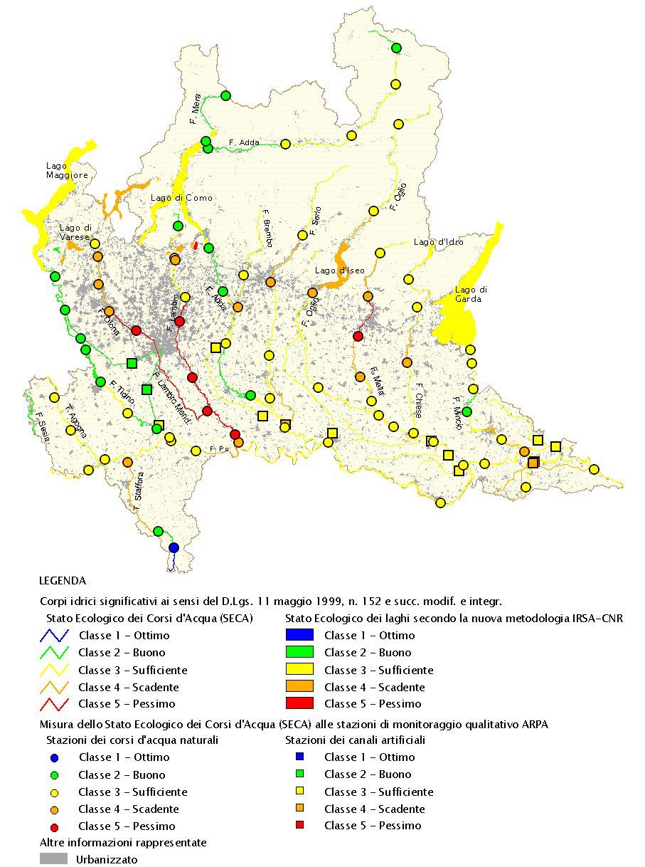 Bollettino Ufficiale della Regione Lombardia 24 1.5.2 Classificazione 1.5.2.1 Acque superficiali La metodologia per la classificazione dei corsi d acqua è dettata da quanto previsto nel d.lgs.