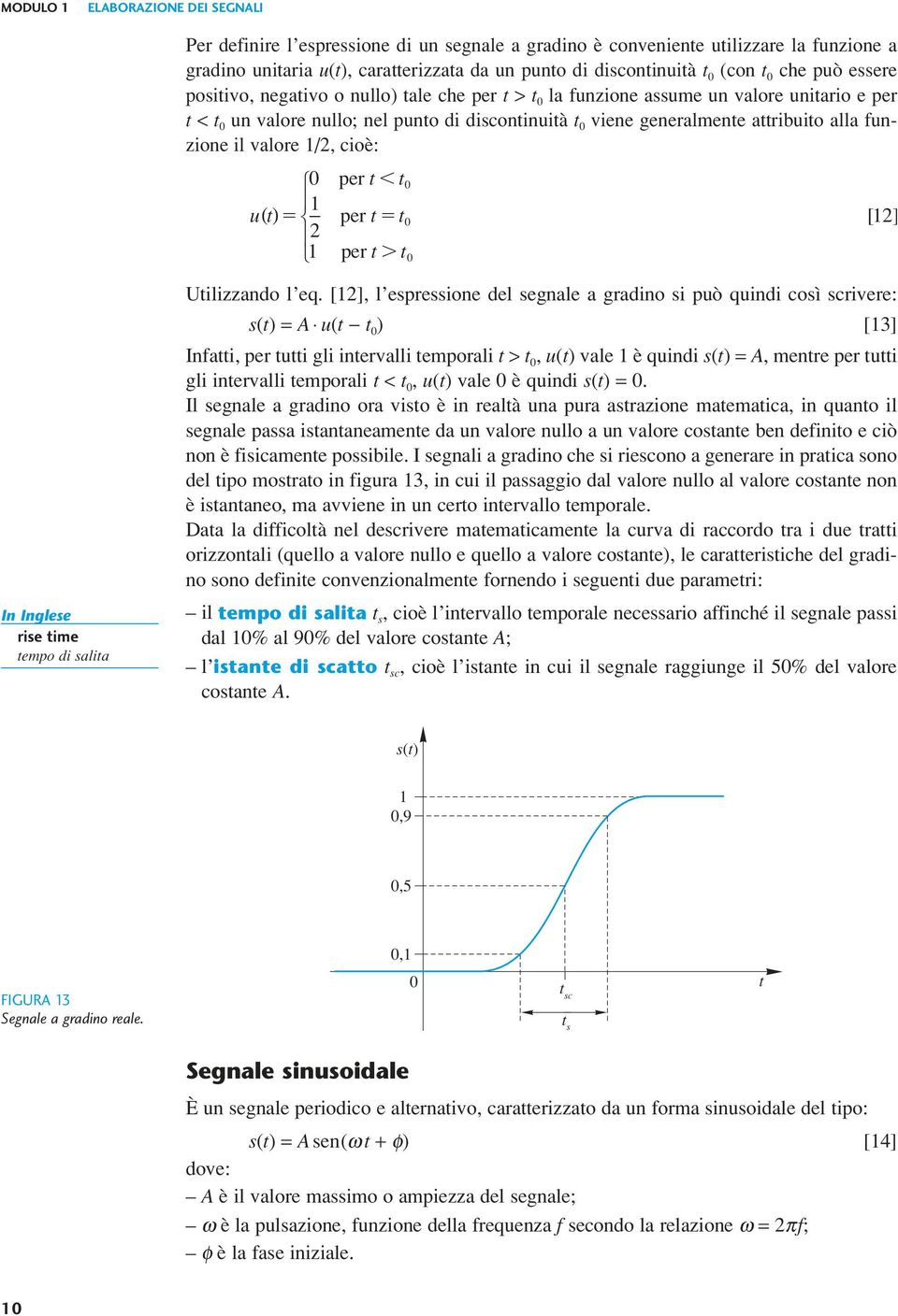 u () per 1 per [ 1] In Inglese rise ime empo di salia Uilizzando l eq.