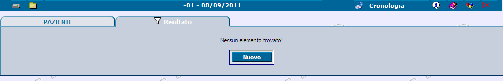 La ricerca di un anagrafica permette di verificare la presenza di un assistito in archivio in base all inserimento di parametri di ricerca.