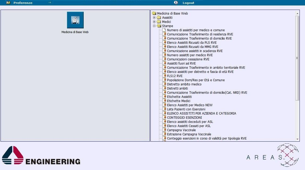 6. Menù Stampe Accedendo al menu Medicina di Base Web nella sezione Stampe è possibile selezionare le possibili utilizzare una serie di stampe che permettono di effettuare di effettuare varie